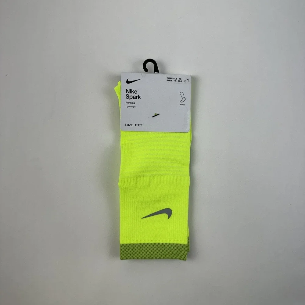 New Womens Nike Spark Lightweight Yellow Running Ankle Socks Size 11.5-13